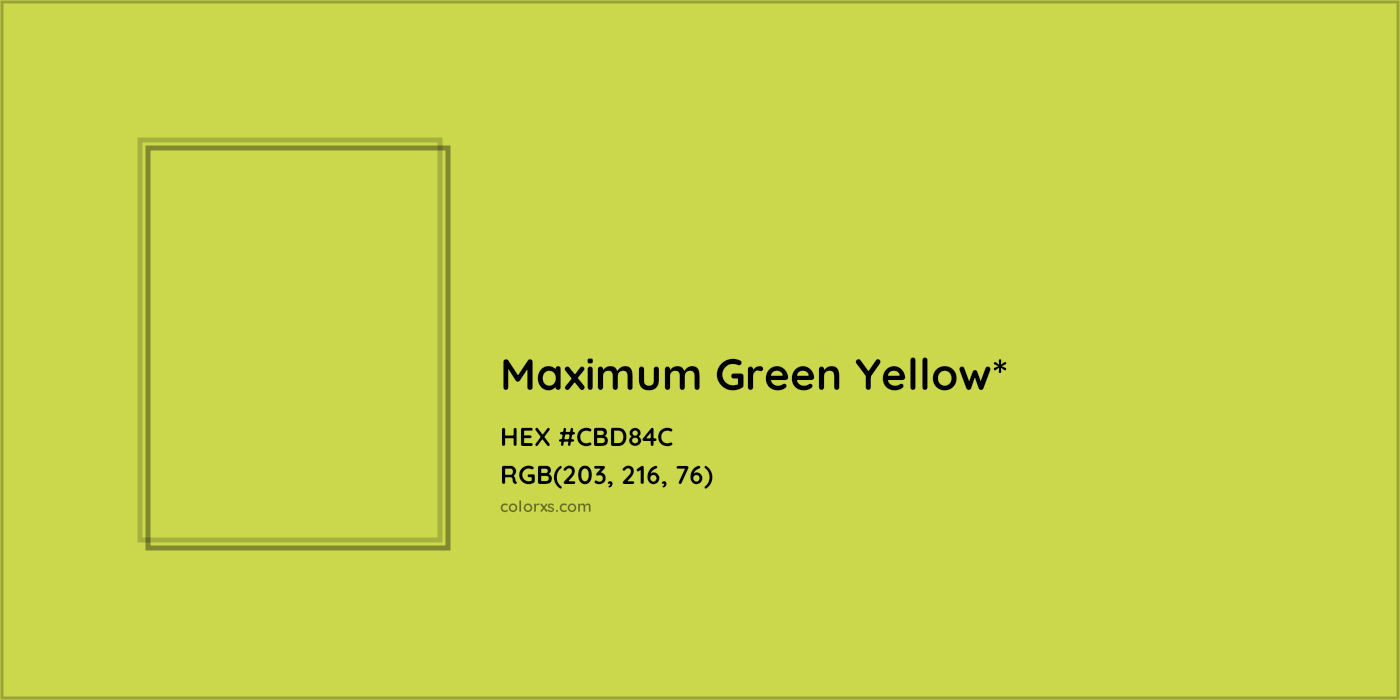 HEX #CBD84C Color Name, Color Code, Palettes, Similar Paints, Images