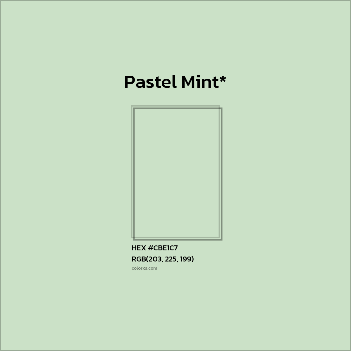 HEX #CBE1C7 Color Name, Color Code, Palettes, Similar Paints, Images