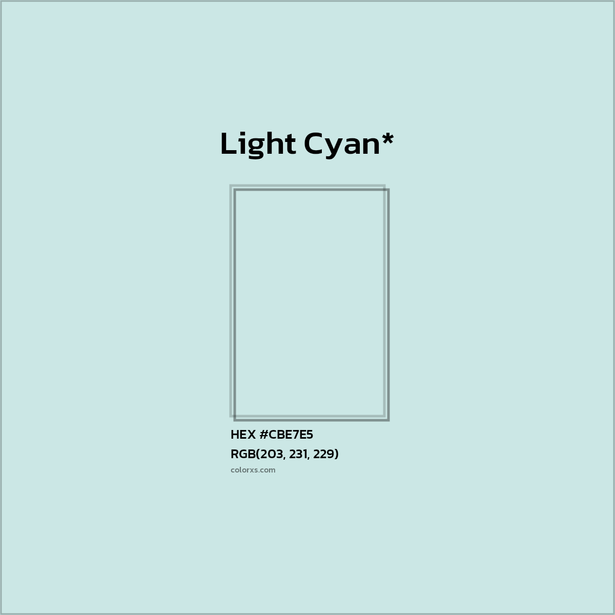 HEX #CBE7E5 Color Name, Color Code, Palettes, Similar Paints, Images