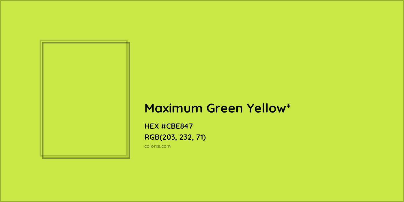 HEX #CBE847 Color Name, Color Code, Palettes, Similar Paints, Images