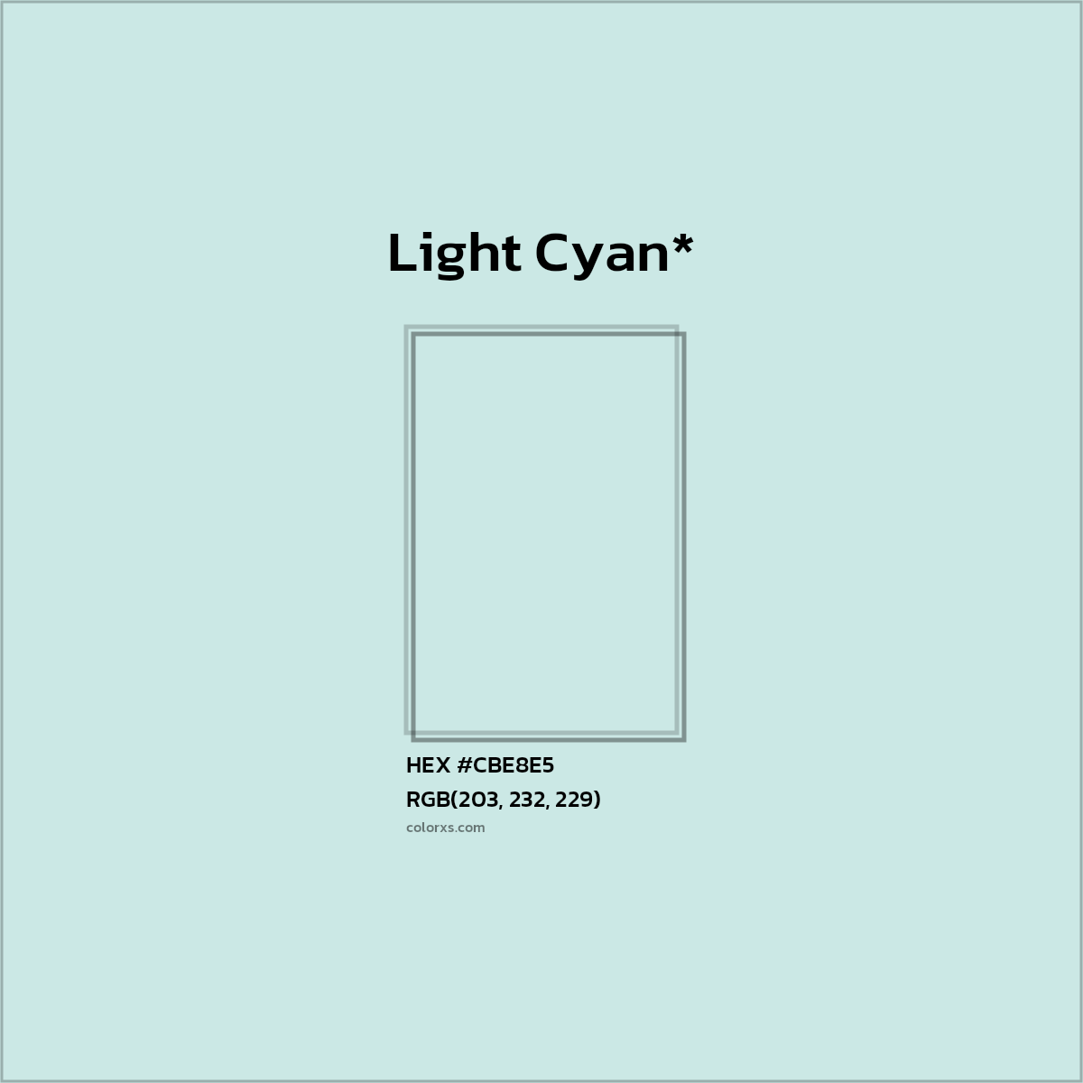 HEX #CBE8E5 Color Name, Color Code, Palettes, Similar Paints, Images