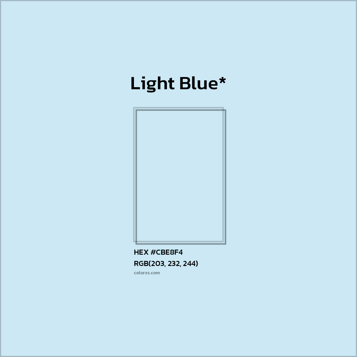 HEX #CBE8F4 Color Name, Color Code, Palettes, Similar Paints, Images