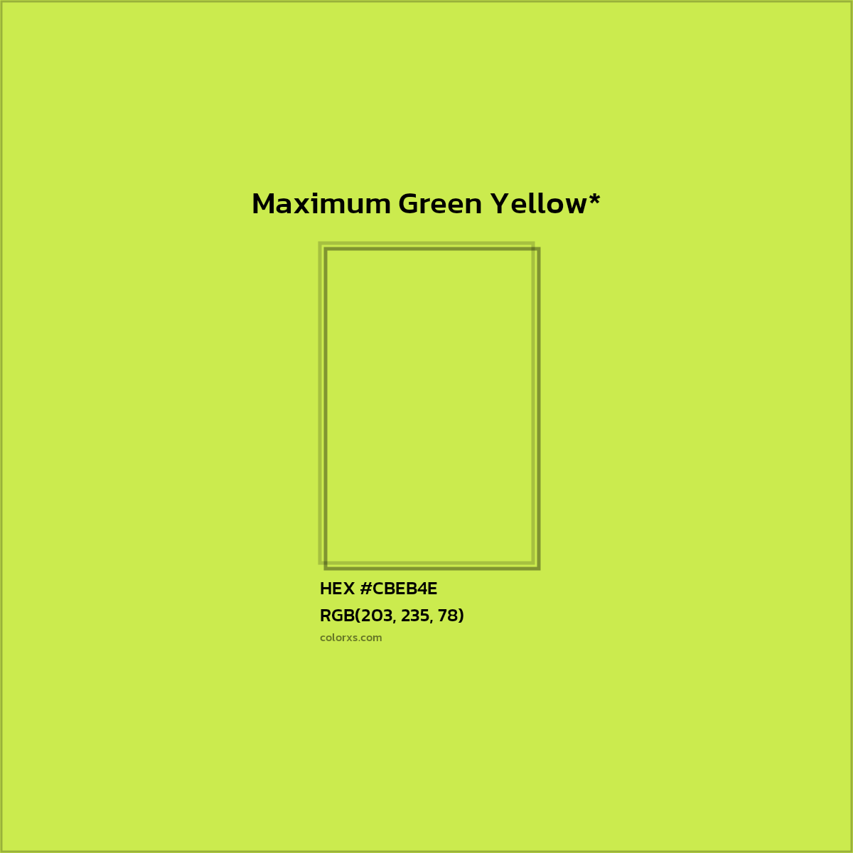 HEX #CBEB4E Color Name, Color Code, Palettes, Similar Paints, Images