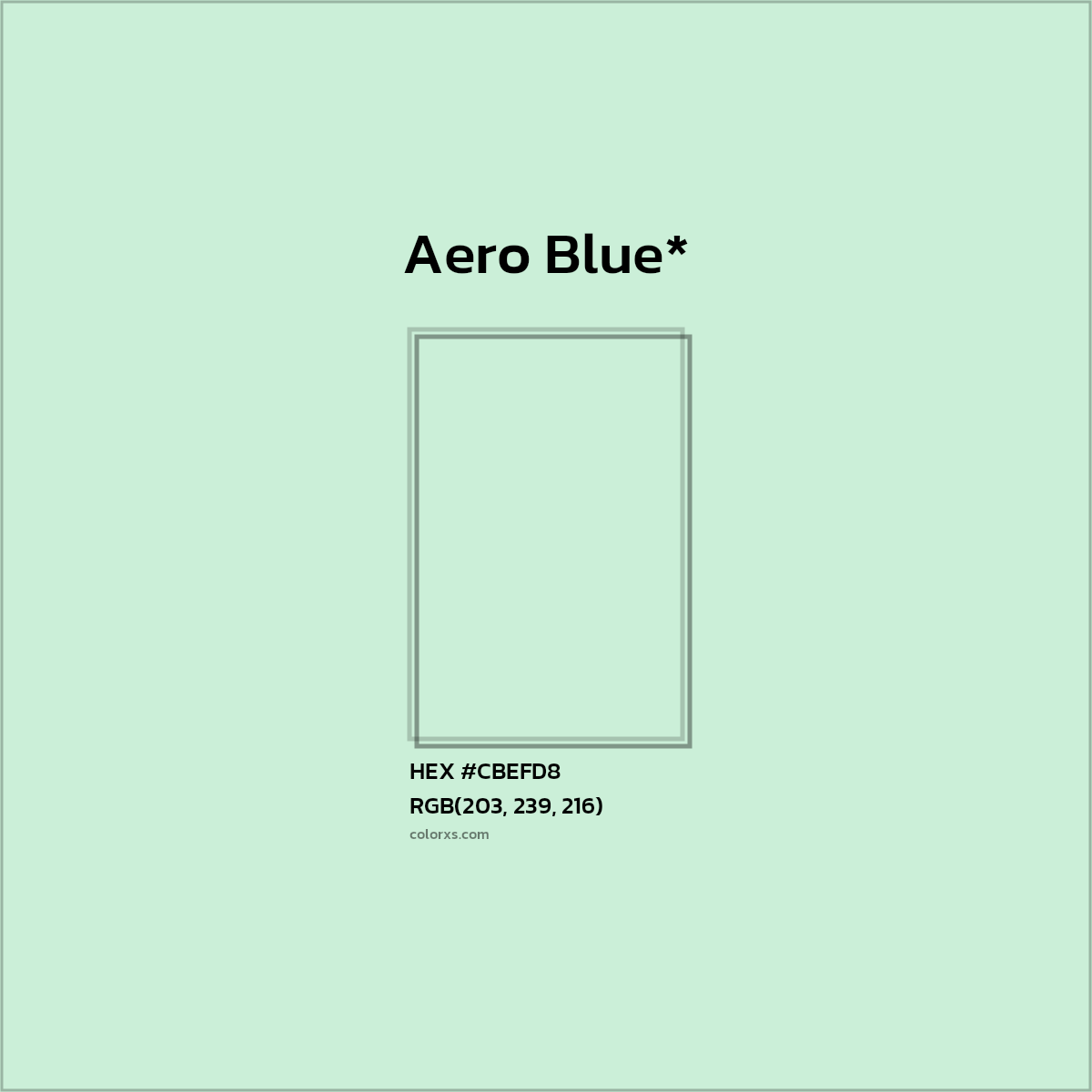 HEX #CBEFD8 Color Name, Color Code, Palettes, Similar Paints, Images