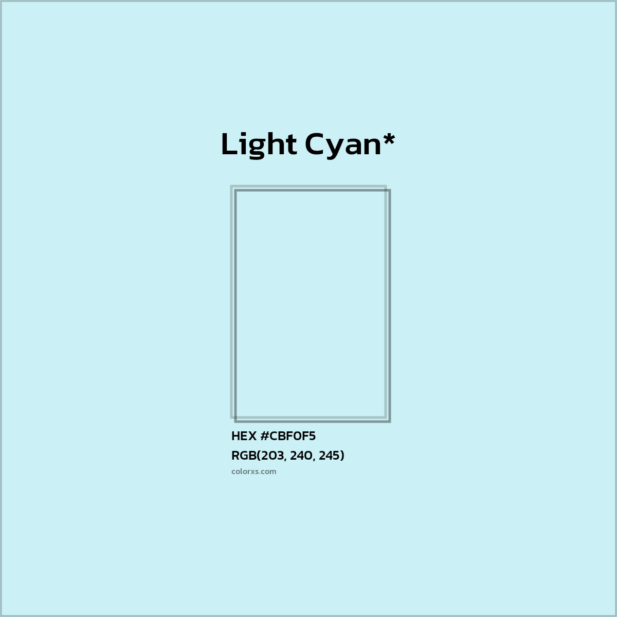 HEX #CBF0F5 Color Name, Color Code, Palettes, Similar Paints, Images