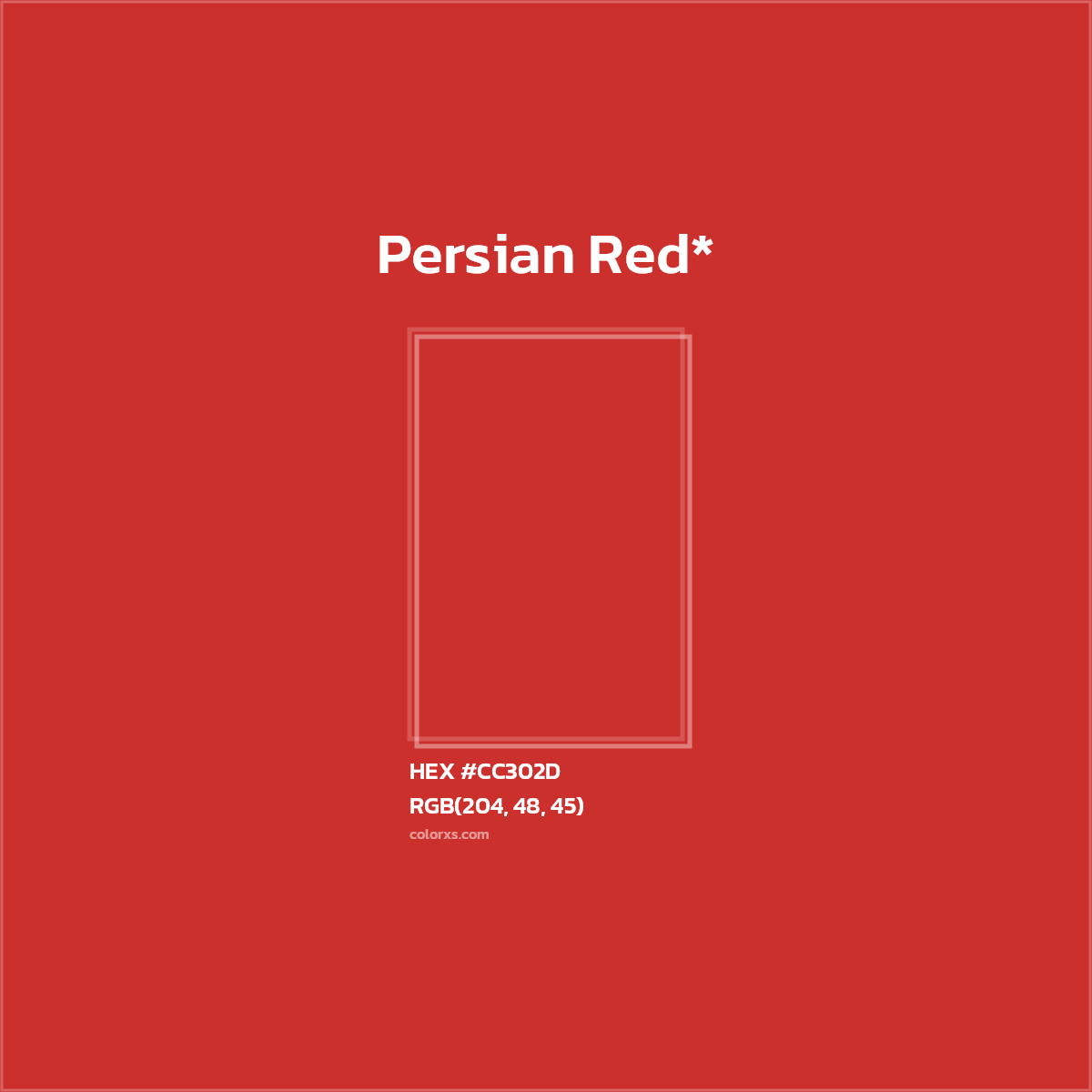 HEX #CC302D Color Name, Color Code, Palettes, Similar Paints, Images