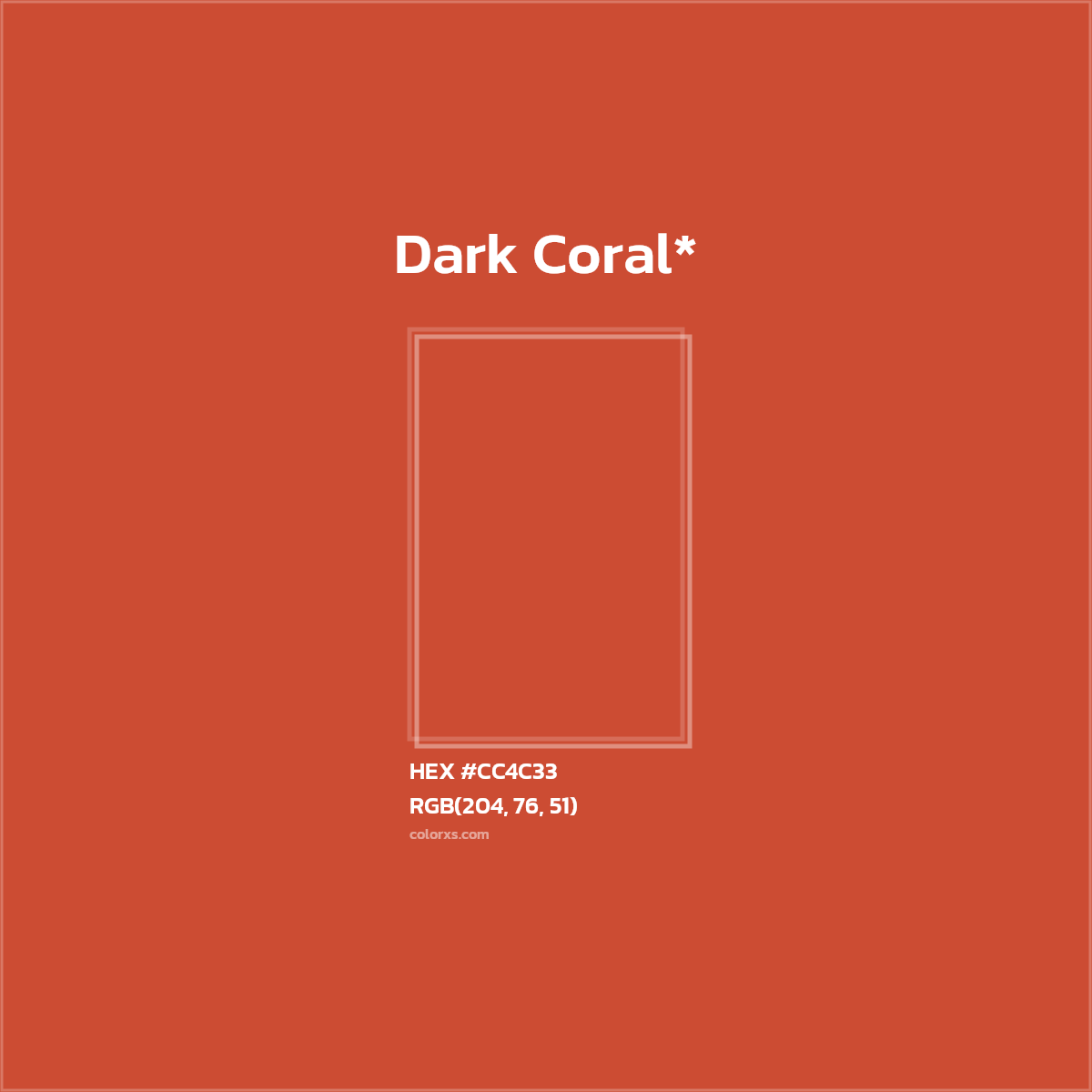 HEX #CC4C33 Color Name, Color Code, Palettes, Similar Paints, Images