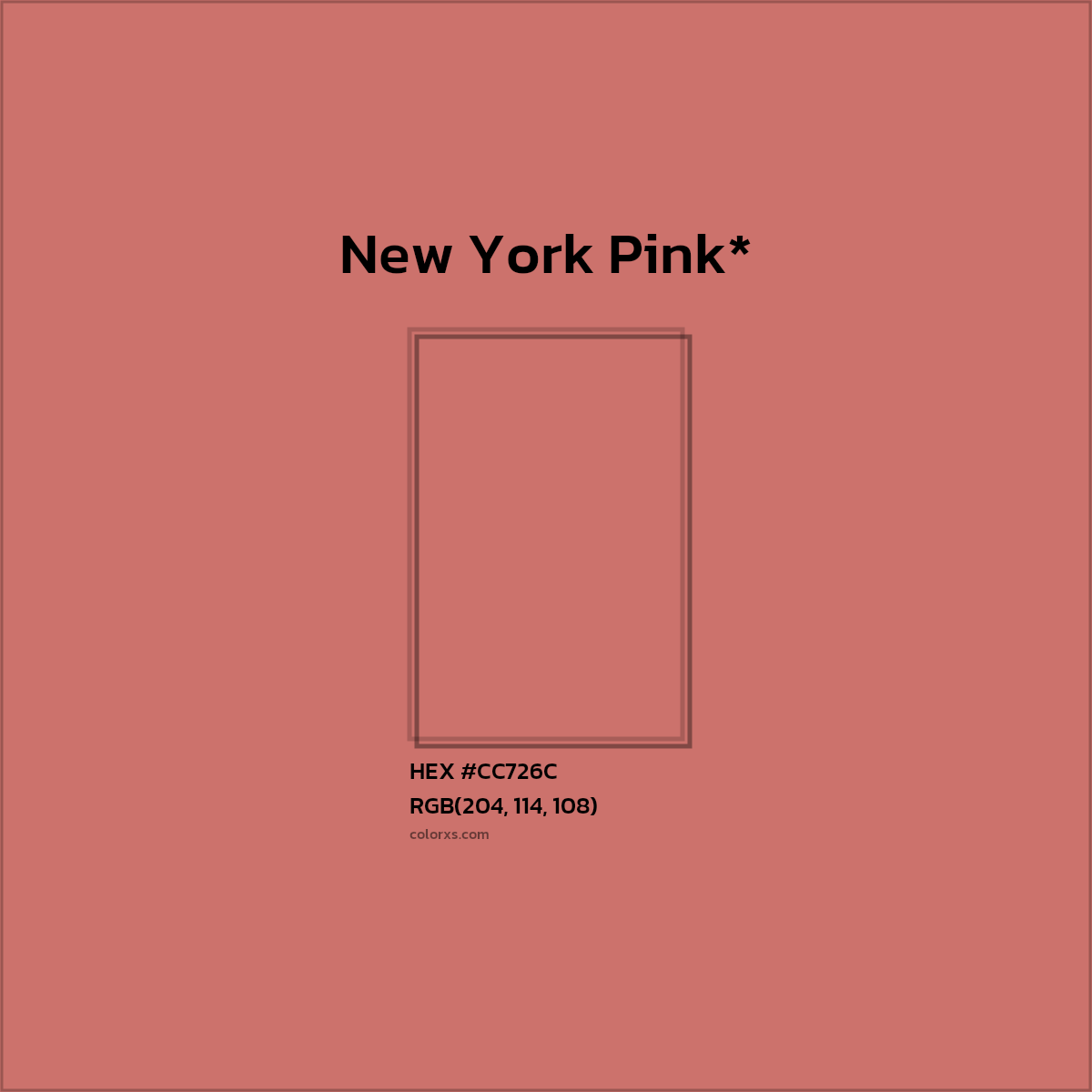 HEX #CC726C Color Name, Color Code, Palettes, Similar Paints, Images