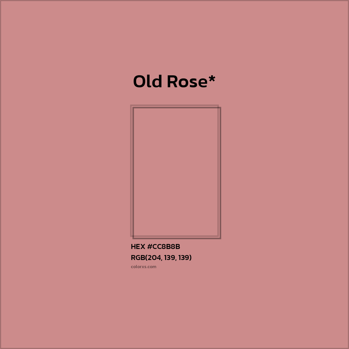 HEX #CC8B8B Color Name, Color Code, Palettes, Similar Paints, Images