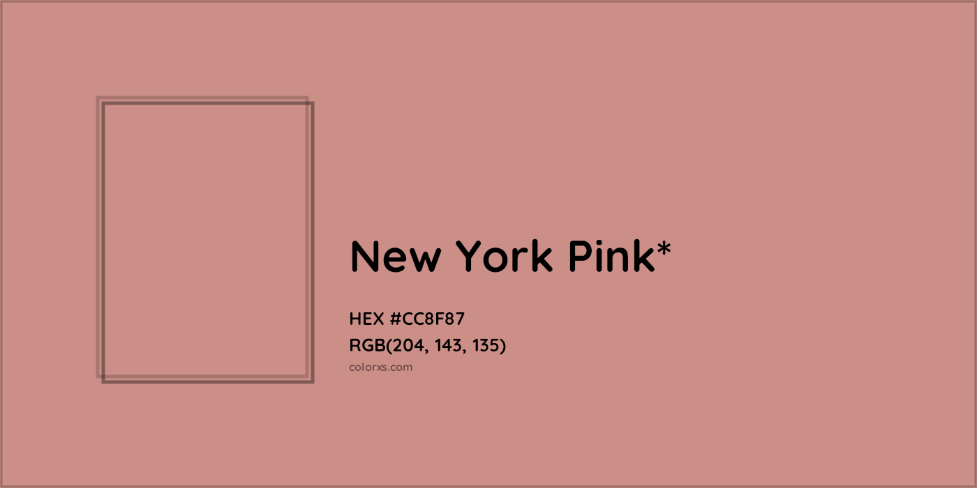 HEX #CC8F87 Color Name, Color Code, Palettes, Similar Paints, Images