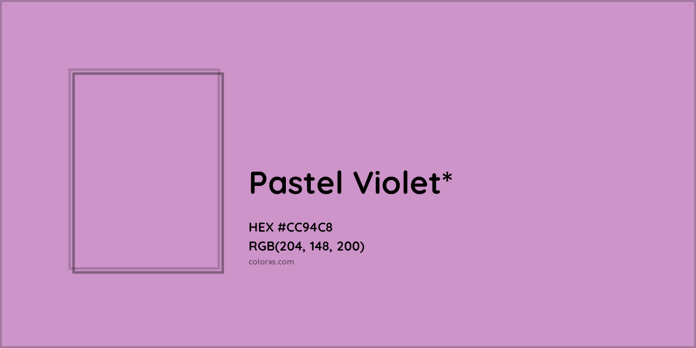 HEX #CC94C8 Color Name, Color Code, Palettes, Similar Paints, Images