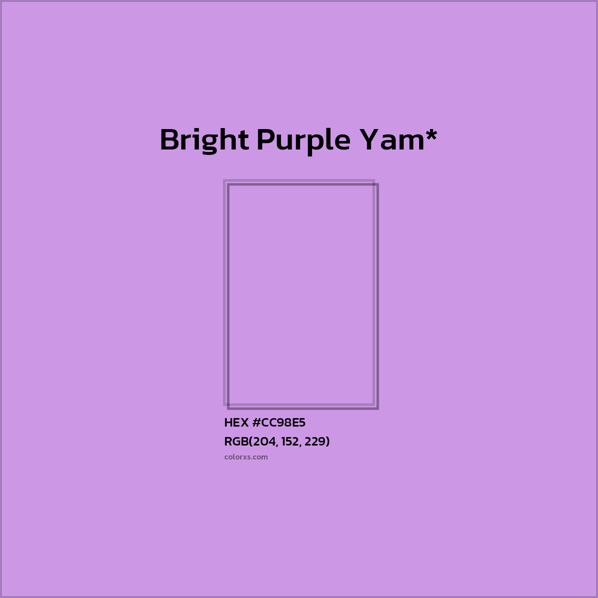 HEX #CC98E5 Color Name, Color Code, Palettes, Similar Paints, Images