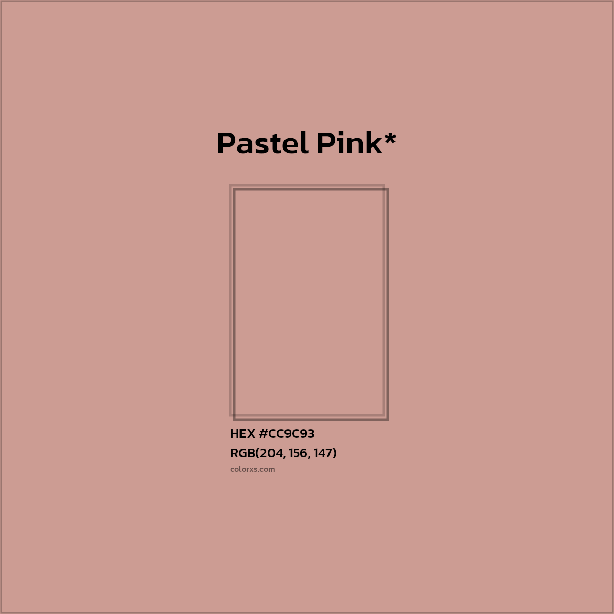 HEX #CC9C93 Color Name, Color Code, Palettes, Similar Paints, Images
