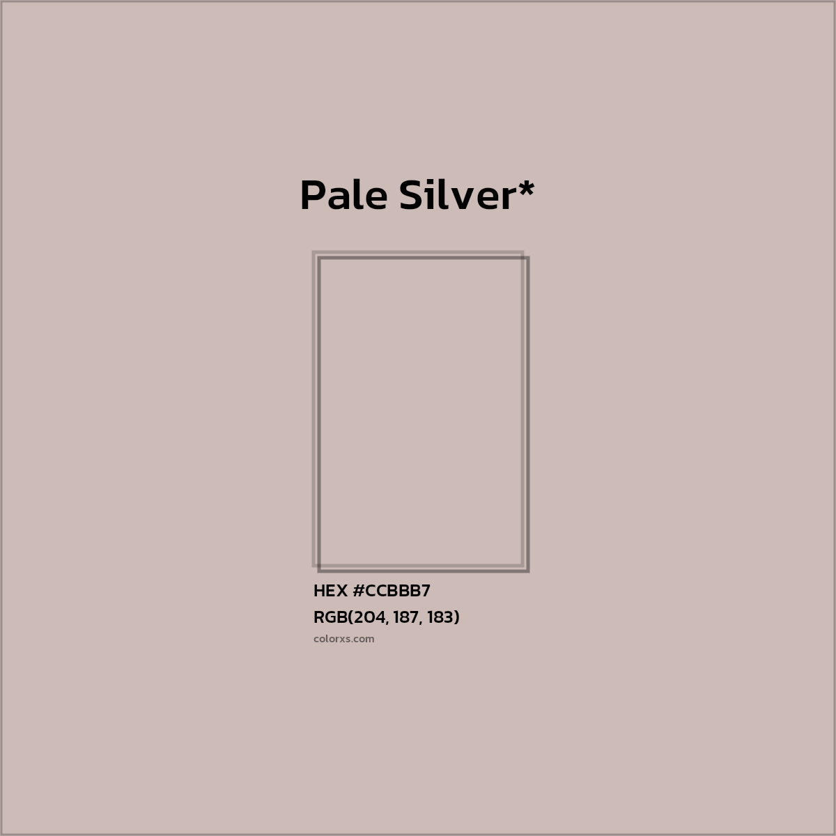 HEX #CCBBB7 Color Name, Color Code, Palettes, Similar Paints, Images
