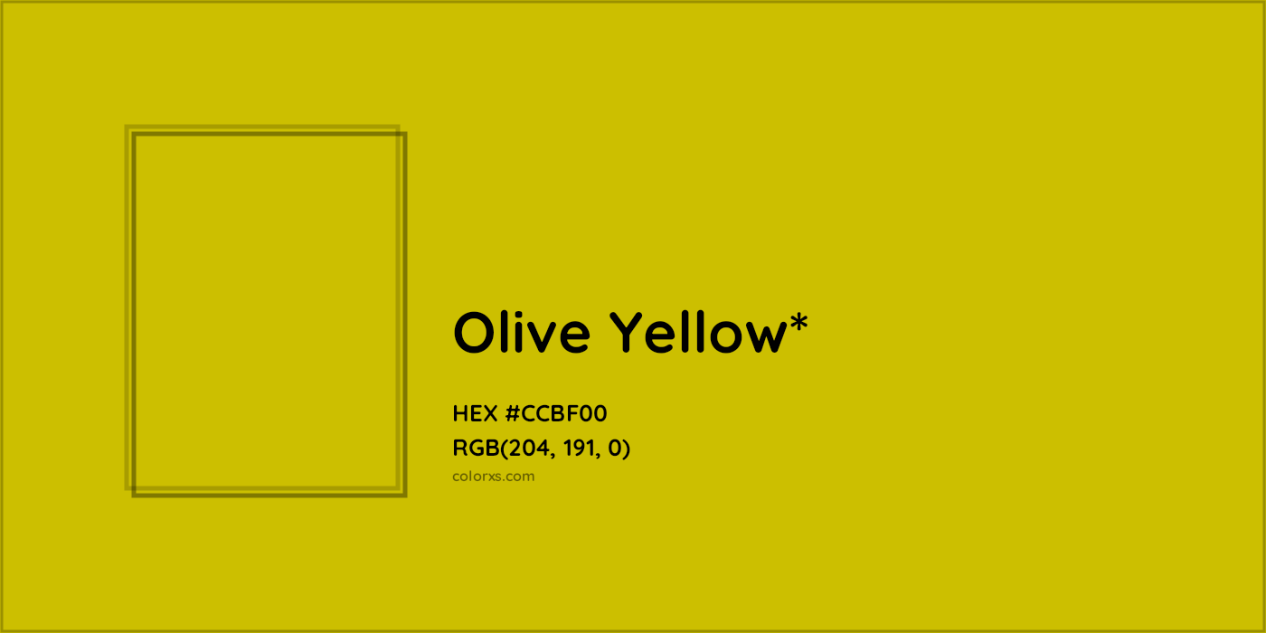 HEX #CCBF00 Color Name, Color Code, Palettes, Similar Paints, Images