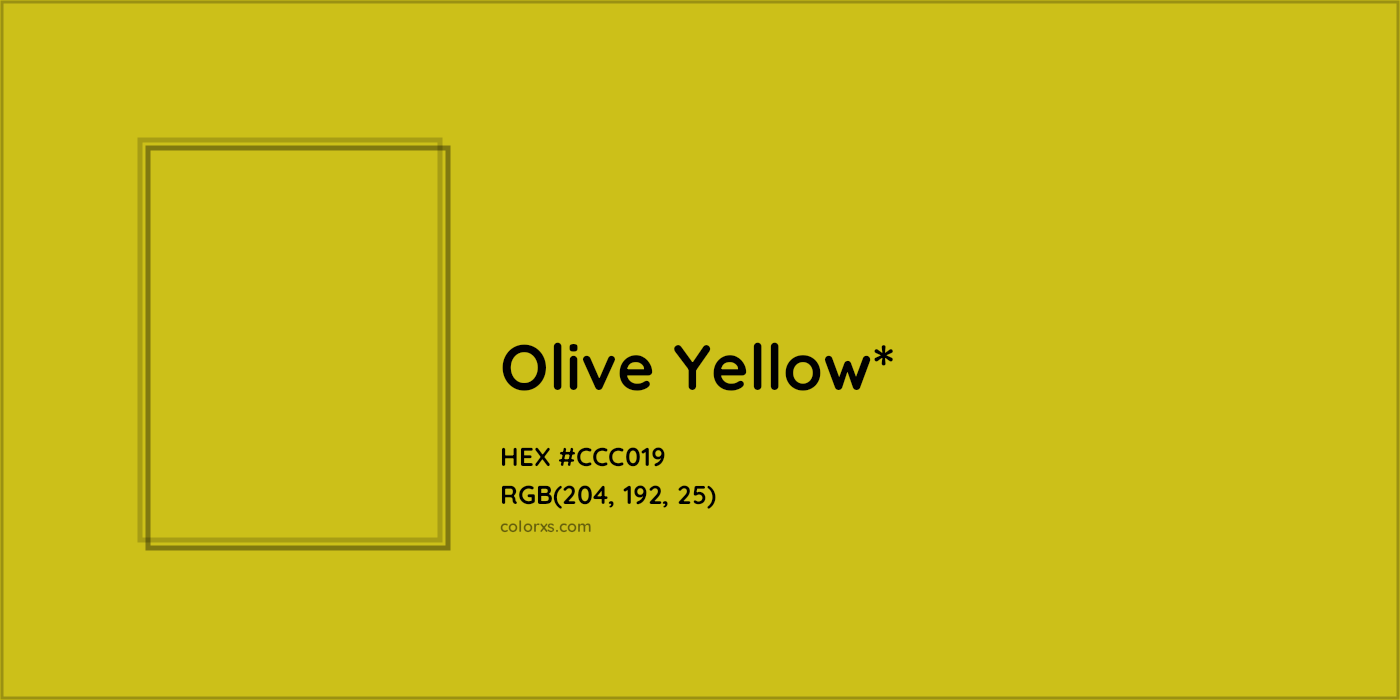 HEX #CCC019 Color Name, Color Code, Palettes, Similar Paints, Images