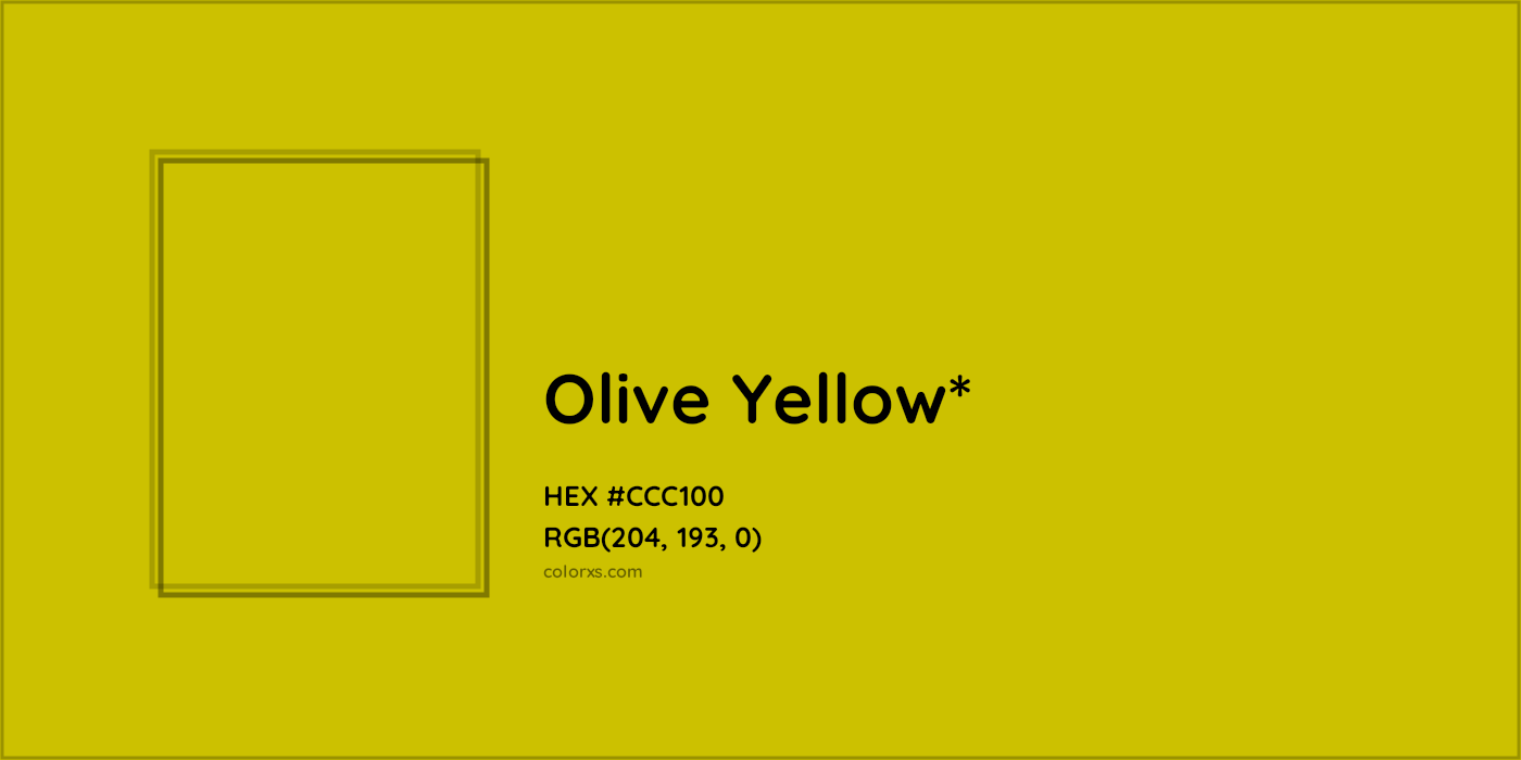HEX #CCC100 Color Name, Color Code, Palettes, Similar Paints, Images