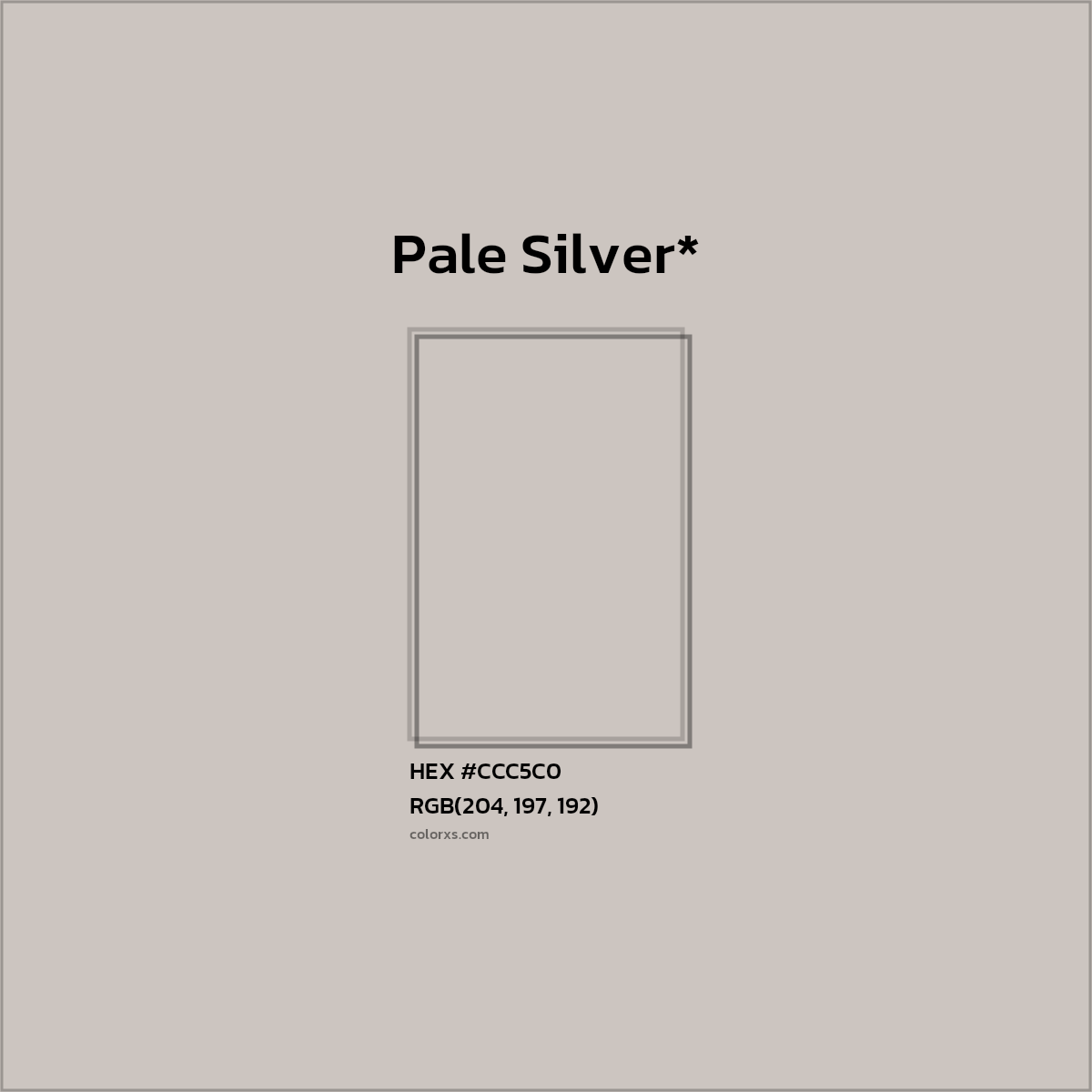 HEX #CCC5C0 Color Name, Color Code, Palettes, Similar Paints, Images