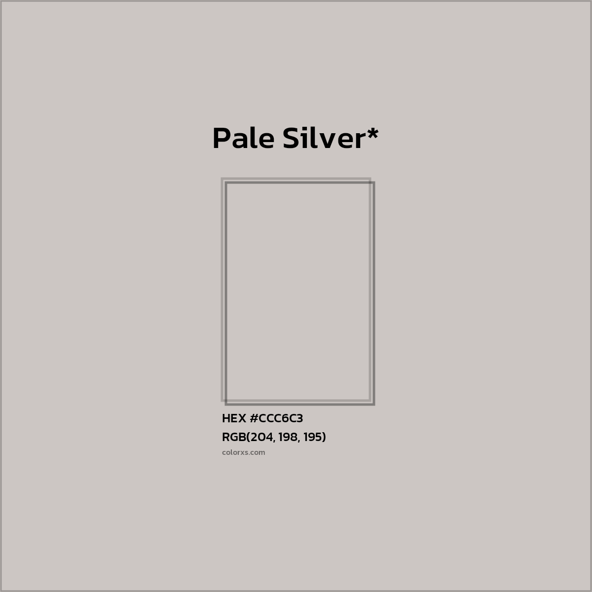 HEX #CCC6C3 Color Name, Color Code, Palettes, Similar Paints, Images