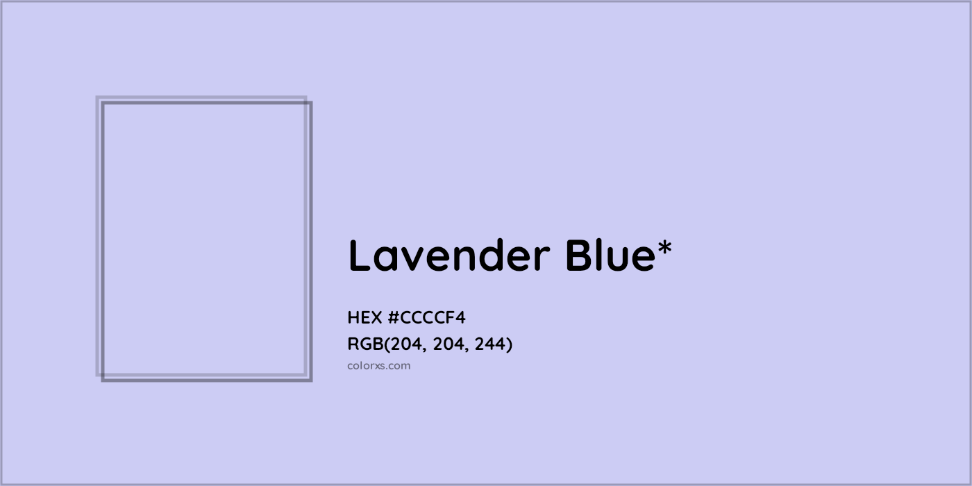 HEX #CCCCF4 Color Name, Color Code, Palettes, Similar Paints, Images
