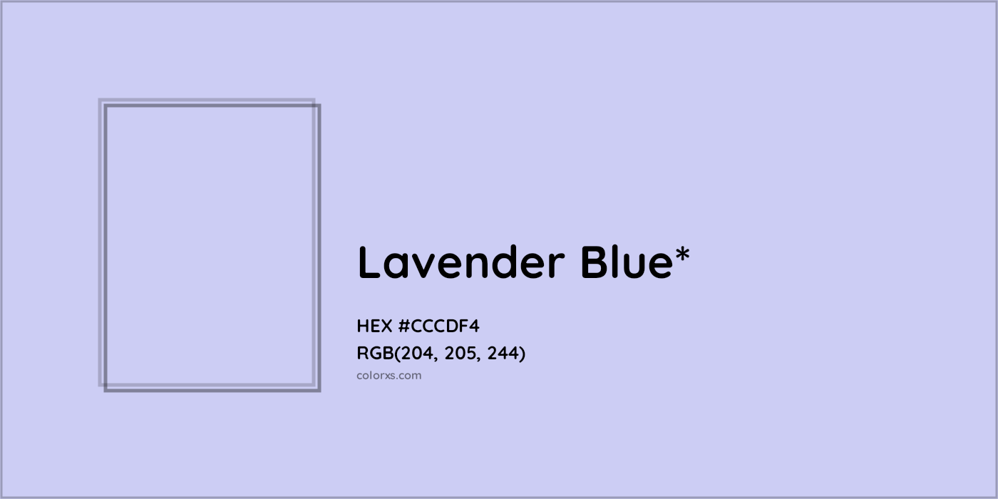 HEX #CCCDF4 Color Name, Color Code, Palettes, Similar Paints, Images