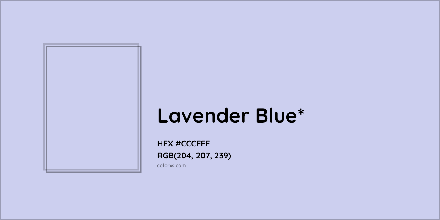 HEX #CCCFEF Color Name, Color Code, Palettes, Similar Paints, Images