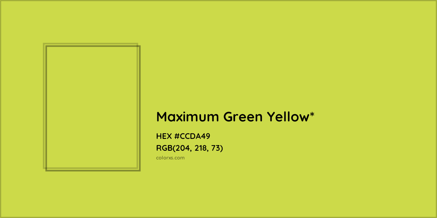 HEX #CCDA49 Color Name, Color Code, Palettes, Similar Paints, Images