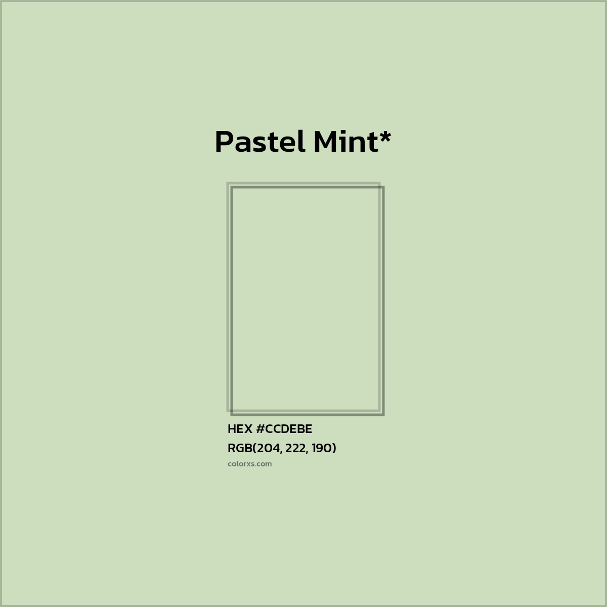 HEX #CCDEBE Color Name, Color Code, Palettes, Similar Paints, Images