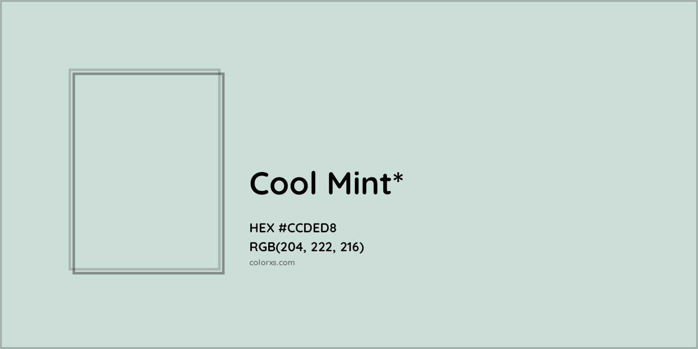 HEX #CCDED8 Color Name, Color Code, Palettes, Similar Paints, Images
