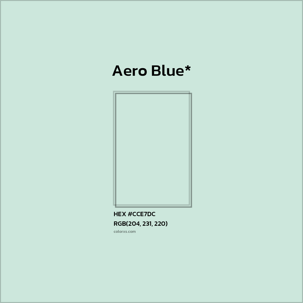 HEX #CCE7DC Color Name, Color Code, Palettes, Similar Paints, Images