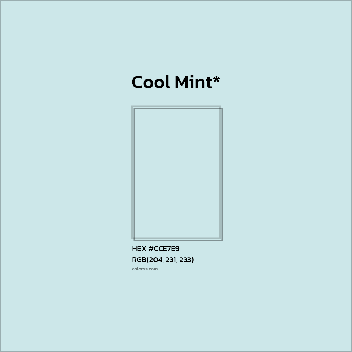 HEX #CCE7E9 Color Name, Color Code, Palettes, Similar Paints, Images