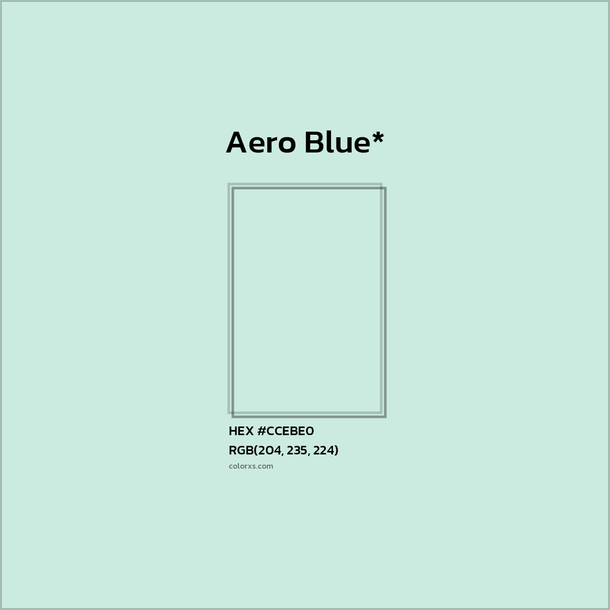 HEX #CCEBE0 Color Name, Color Code, Palettes, Similar Paints, Images
