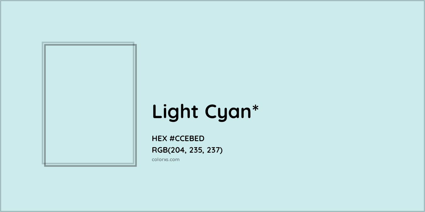 HEX #CCEBED Color Name, Color Code, Palettes, Similar Paints, Images