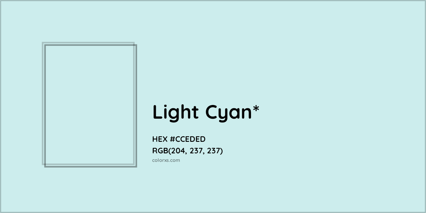 HEX #CCEDED Color Name, Color Code, Palettes, Similar Paints, Images