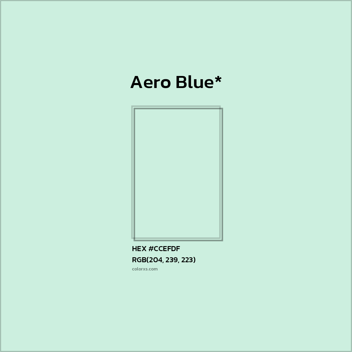 HEX #CCEFDF Color Name, Color Code, Palettes, Similar Paints, Images