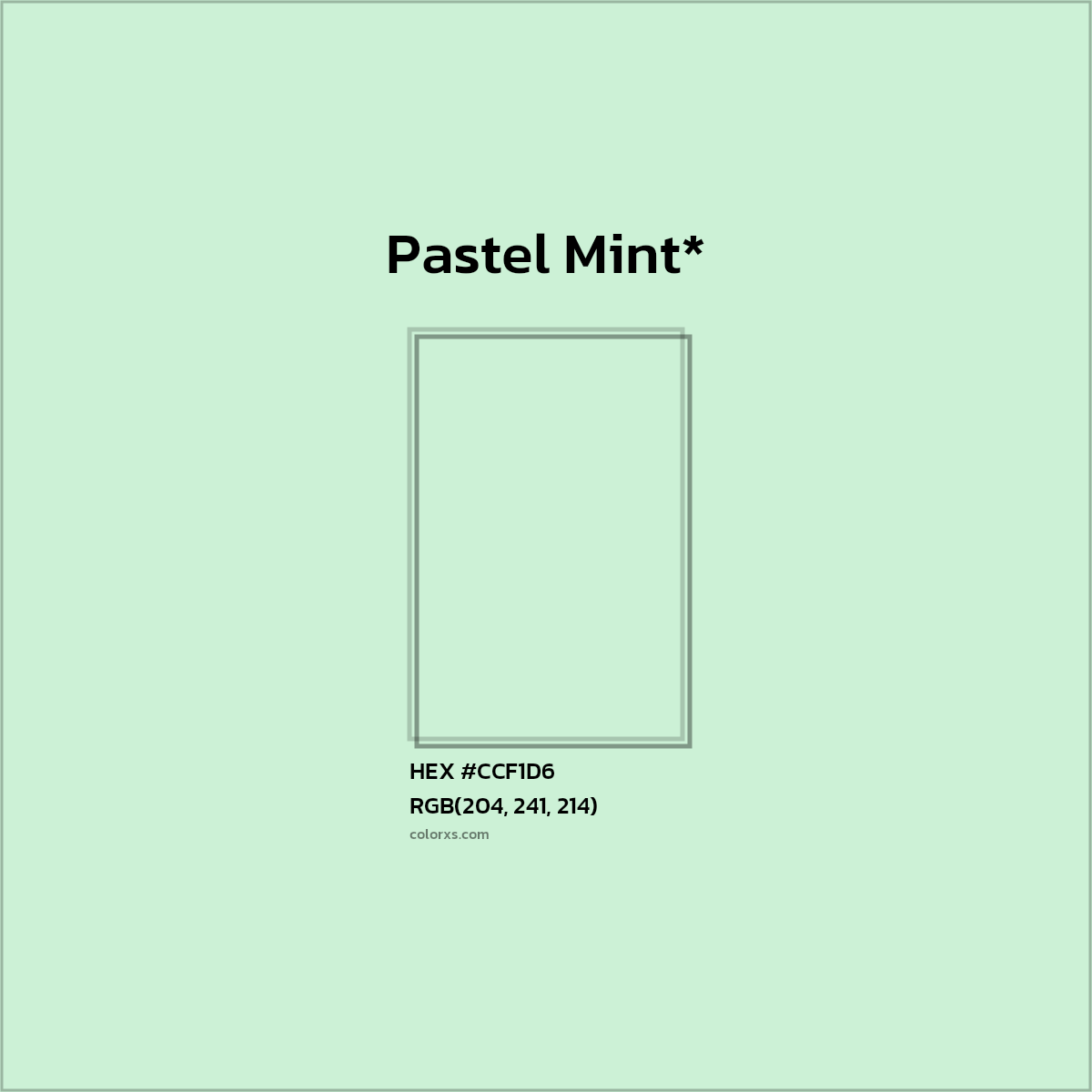 HEX #CCF1D6 Color Name, Color Code, Palettes, Similar Paints, Images