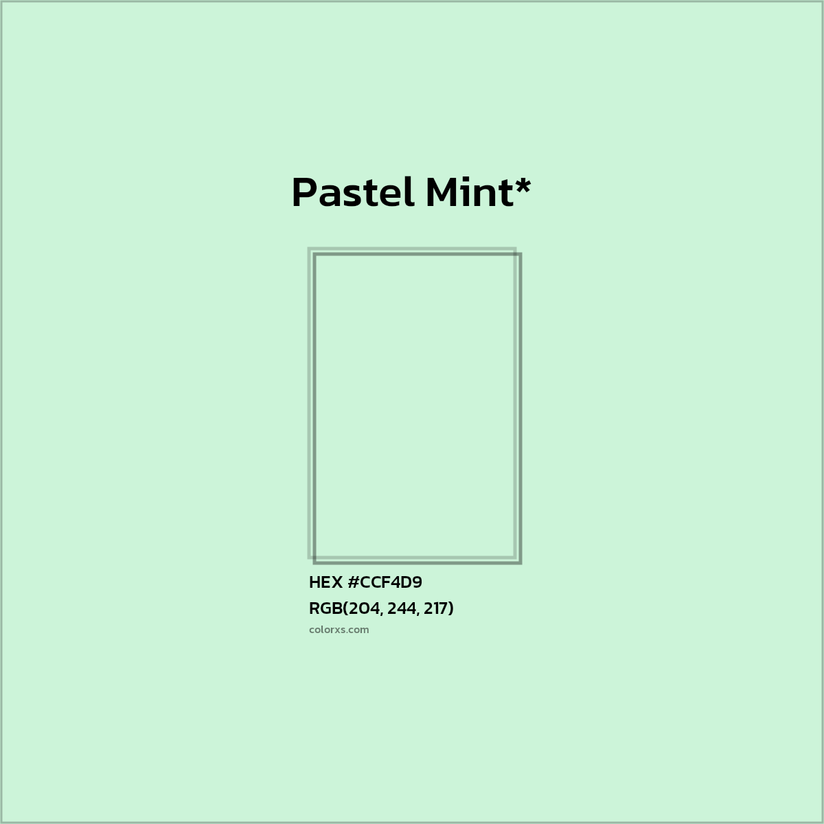 HEX #CCF4D9 Color Name, Color Code, Palettes, Similar Paints, Images