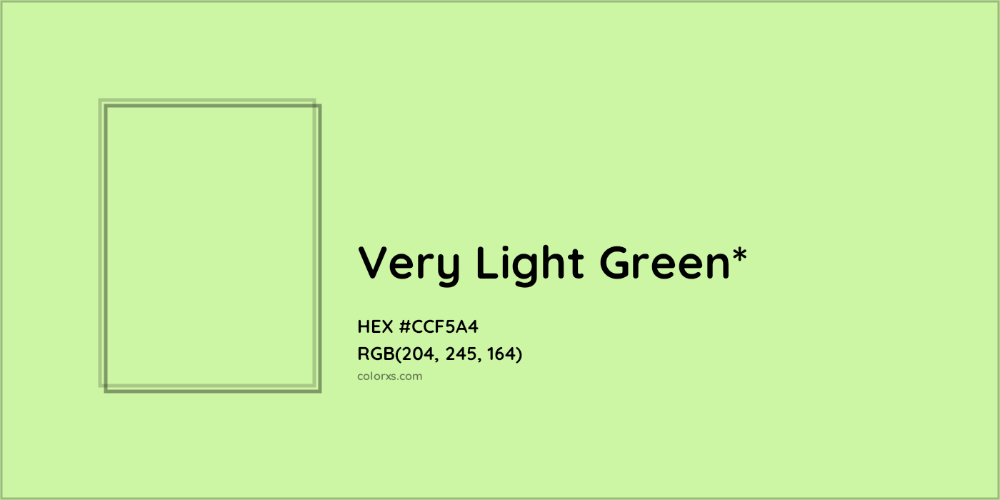 HEX #CCF5A4 Color Name, Color Code, Palettes, Similar Paints, Images