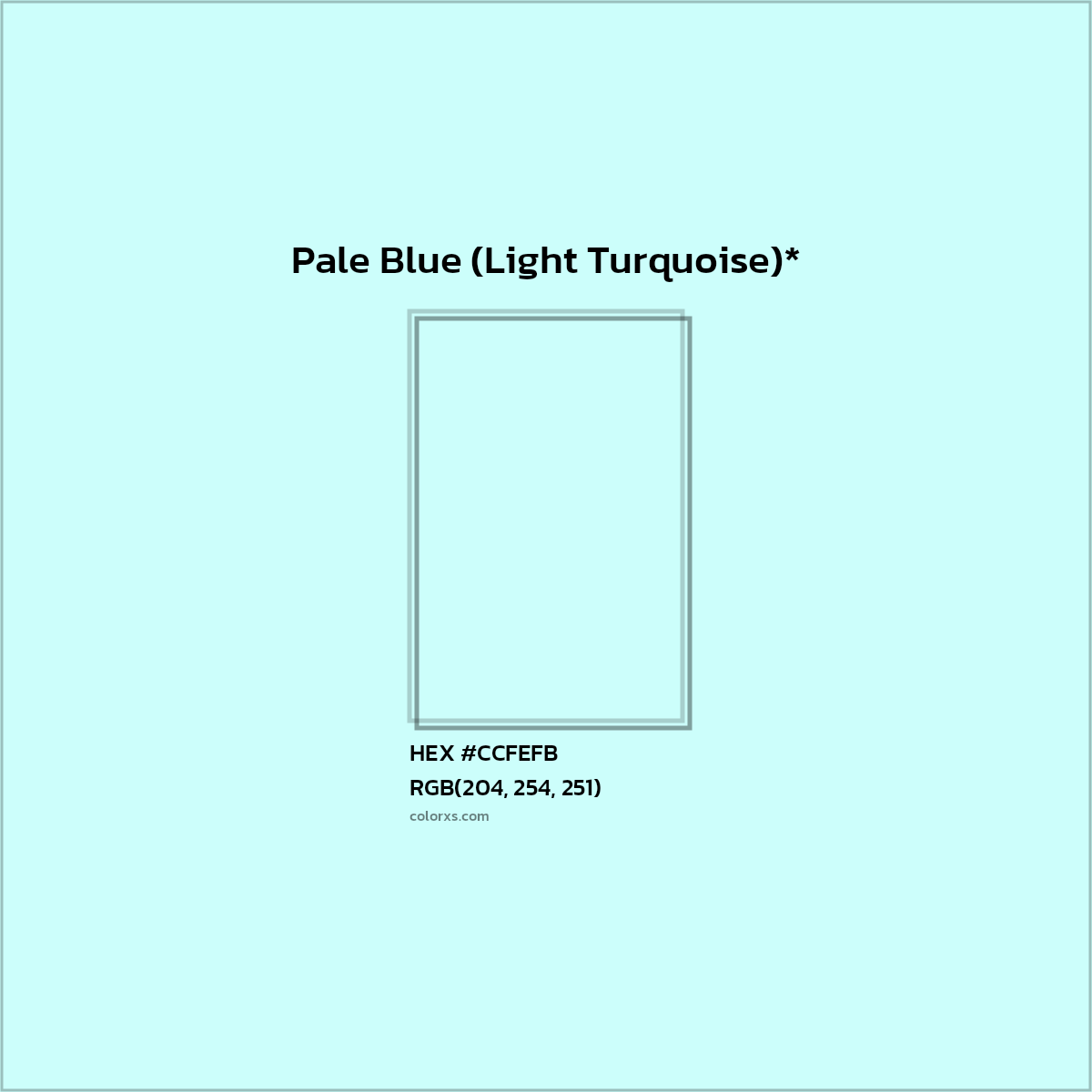 HEX #CCFEFB Color Name, Color Code, Palettes, Similar Paints, Images