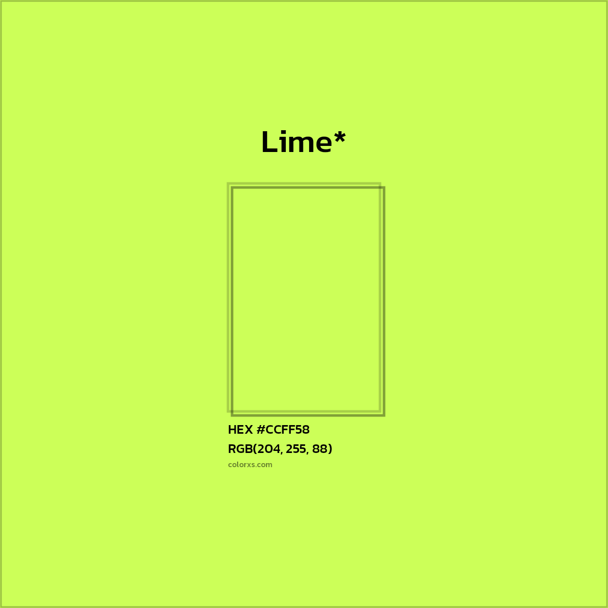 HEX #CCFF58 Color Name, Color Code, Palettes, Similar Paints, Images