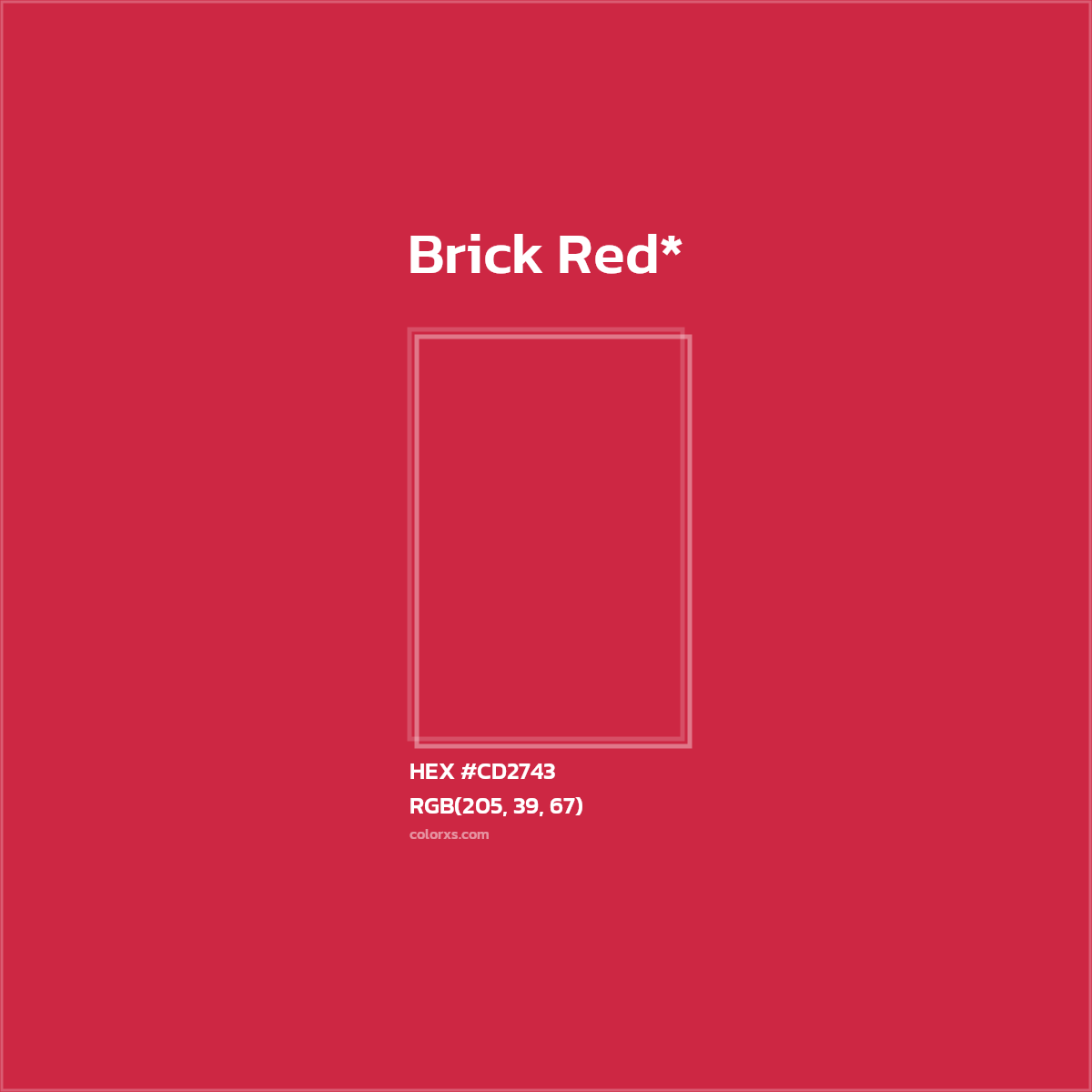 HEX #CD2743 Color Name, Color Code, Palettes, Similar Paints, Images
