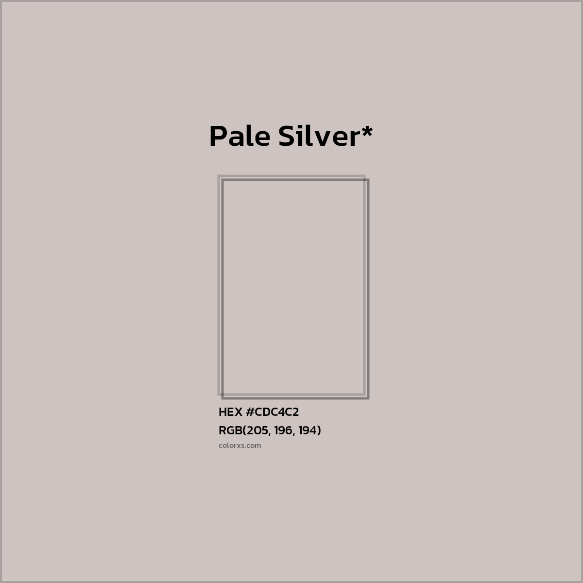 HEX #CDC4C2 Color Name, Color Code, Palettes, Similar Paints, Images