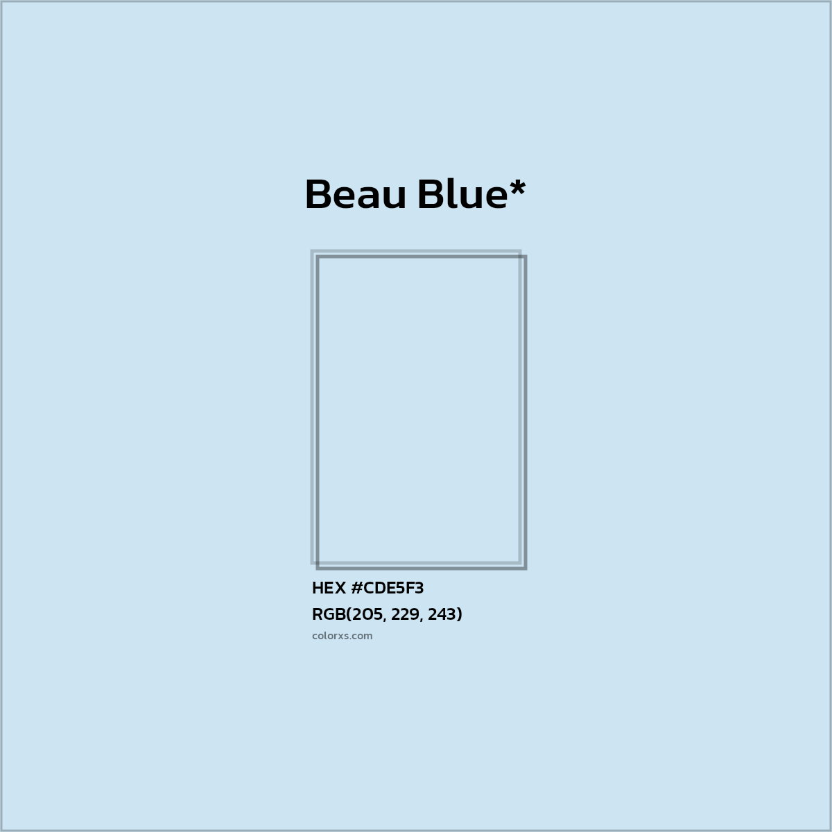 HEX #CDE5F3 Color Name, Color Code, Palettes, Similar Paints, Images