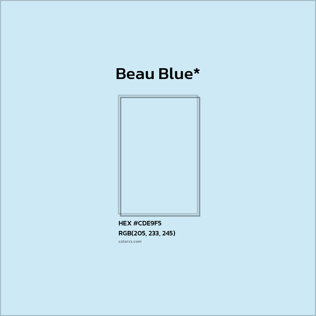 HEX #CDE9F5 Color Name, Color Code, Palettes, Similar Paints, Images