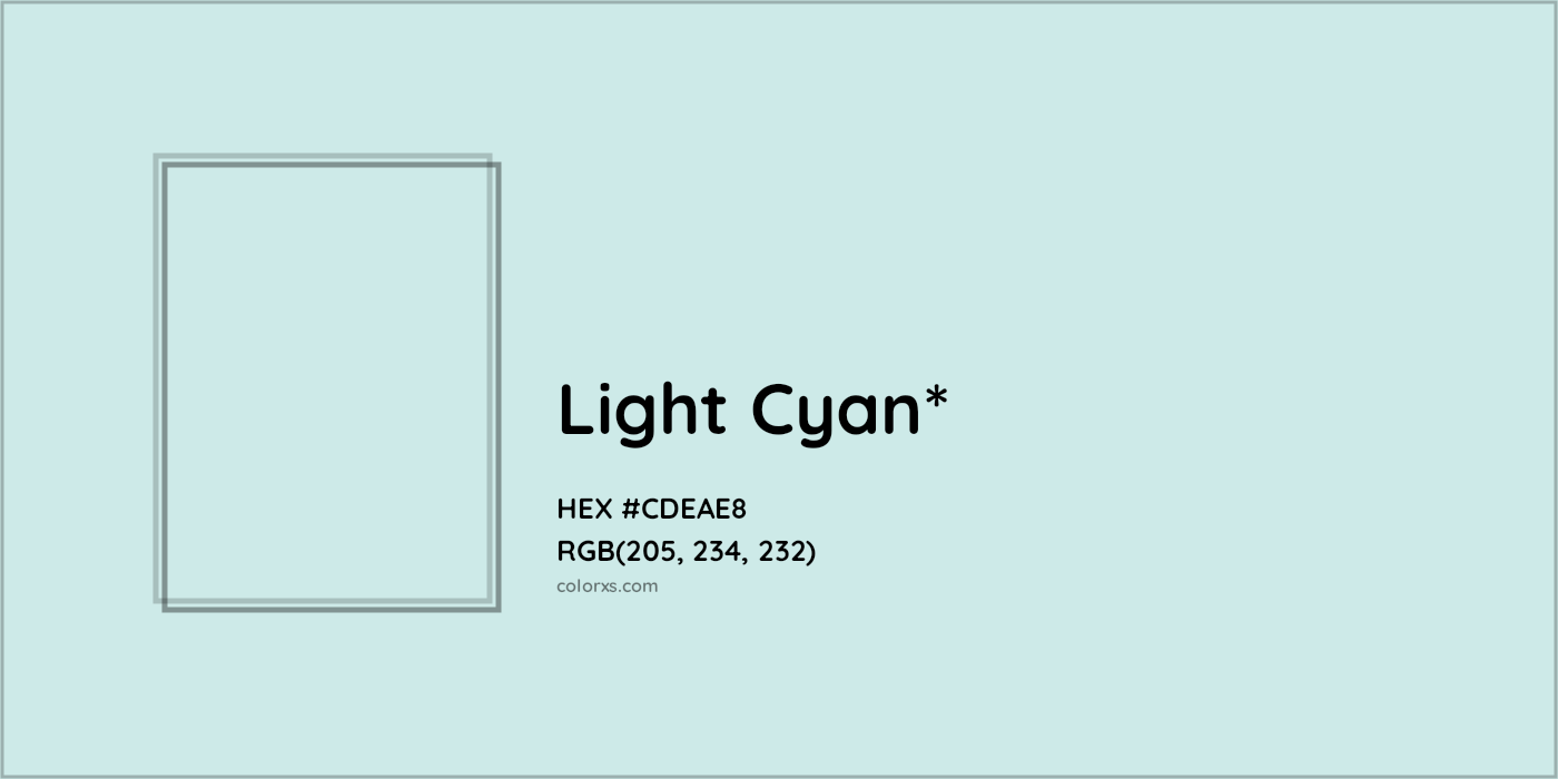 HEX #CDEAE8 Color Name, Color Code, Palettes, Similar Paints, Images