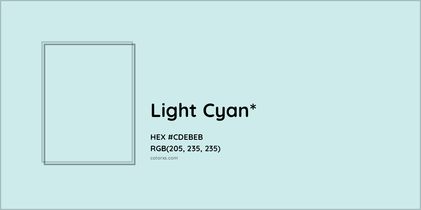 HEX #CDEBEB Color Name, Color Code, Palettes, Similar Paints, Images