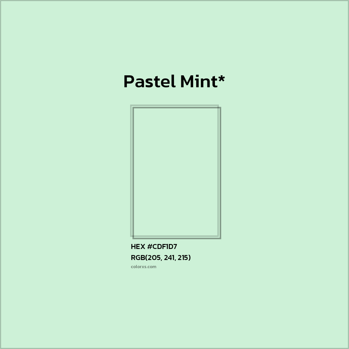 HEX #CDF1D7 Color Name, Color Code, Palettes, Similar Paints, Images