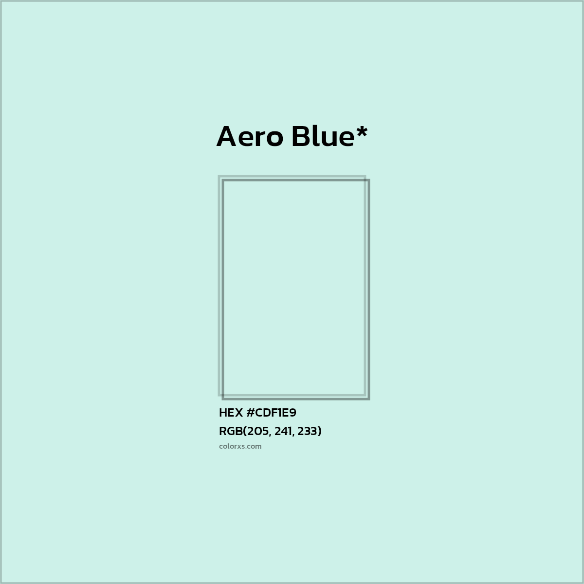 HEX #CDF1E9 Color Name, Color Code, Palettes, Similar Paints, Images