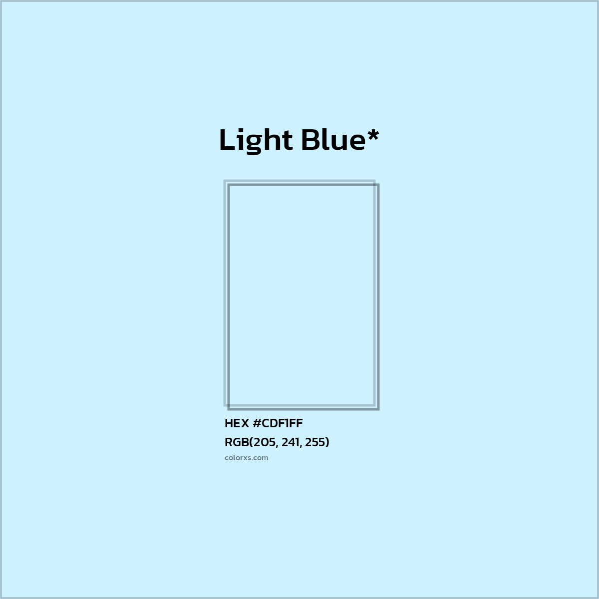 HEX #CDF1FF Color Name, Color Code, Palettes, Similar Paints, Images