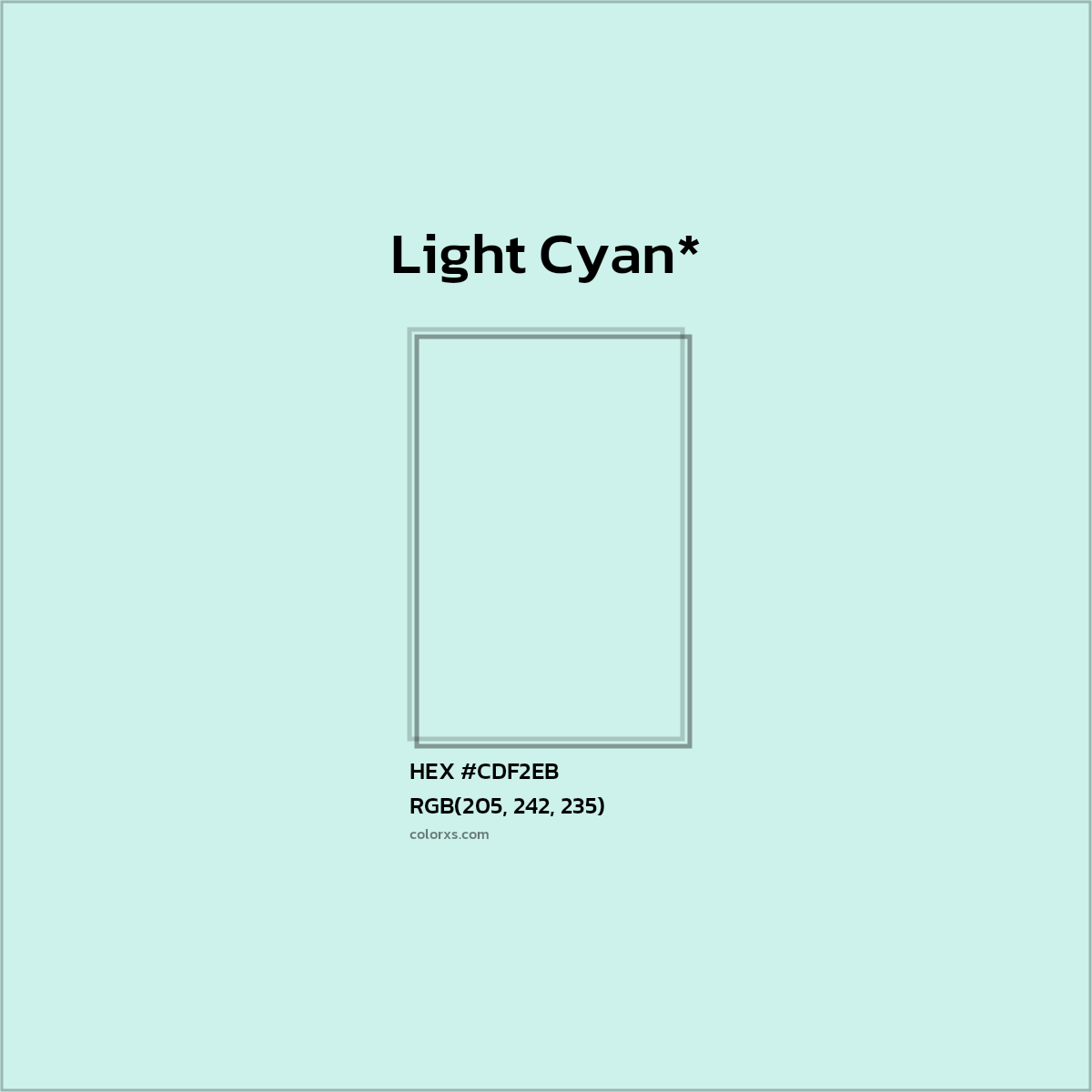 HEX #CDF2EB Color Name, Color Code, Palettes, Similar Paints, Images